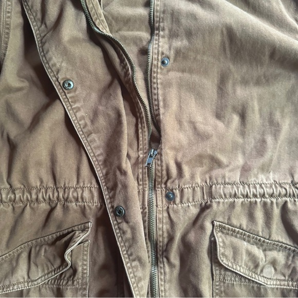 Forever 21 Womens Hooded Utility Jacket Drawstring Cotton Brown Small - Picture 5 of 8
